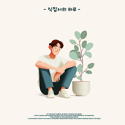 PSD 식물 행복 화분 여유 일러스트 자연 주택 실내 일상 생활 흙 편안함 친환경 사색 조화 가꾸기 심기 국내일러스트 감정 생각 모션 내부 건물 라이프 환경 감각 생태계 파일형식