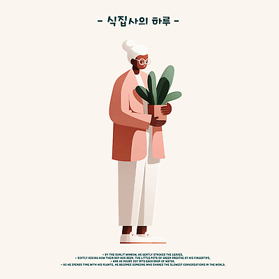 PSD 식물 화분 일러스트 자연 대화 사랑 일상 초록색 환경 편안함 즐거움 힐링 감성 국내일러스트 감정 컬러 컨셉 말하기 라이프 감각 생태계 파일형식