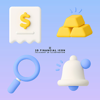 PSD 편집이미지 금융 경제 3D 디지털 계획 알림 분석 투자 확대경 영수증 금괴 세금 재정 편집3D 컨셉 비즈니스 황금 디지털합성 파일형식