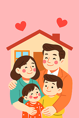 행복 일러스트 가정 가족 포옹 자동차 주택 따뜻함 사랑 미소 부모 자녀 나눔 소통 국내일러스트 AI파일 감정 육상교통 컨셉 관계 안기 표정 건물 파일형식 벡터