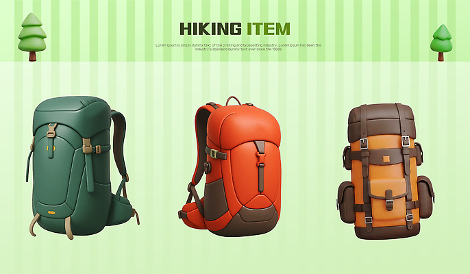 PSD 아이콘 디자인 컬러 여행 배낭 아웃도어 3D아이콘 등산 전시 상품 편안함 오브젝트 여행용품 백팩 특징 가방 트래킹 감각 파일형식