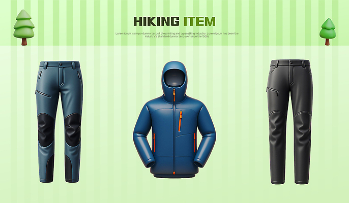 PSD 아이콘 디자인 패션 스포츠 바지 파란색 3D아이콘 야외활동 검은색 등산 외투 도전 편안함 스타일 컬러 상의 하의 트래킹 감각 파일형식