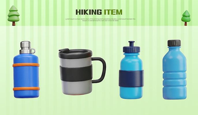 PSD 아이콘 디자인 스포츠 컬러 여행 장신구 컵 3D아이콘 야외활동 환경 등산 캠핑 하이킹 자신감 휴대용 물병 효율 식기 감정 컨셉 레저 트래킹 물통 오브젝트 파일형식