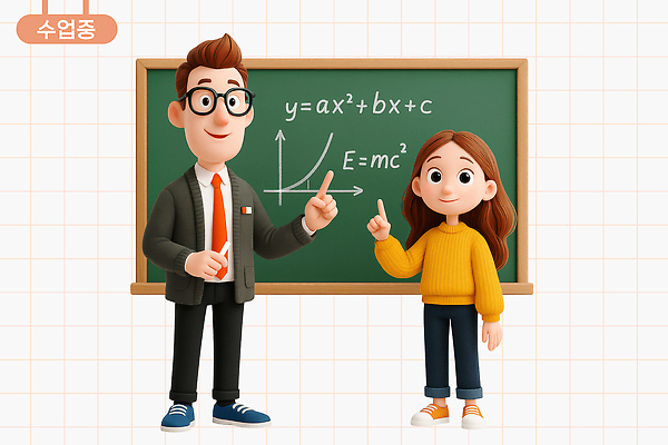 PSD 편집이미지 캐릭터 학생 교육 컬러 교실 수업 그래프 학습 교사 칠판 수학 질문 공식 편집3D 직업 교과목 학교 3D 파일형식