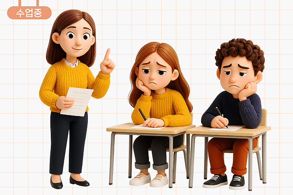 PSD 편집이미지 학생 옷 교육 어린이 교실 모션 수업 학습 노란색 교사 질문 집중 고민 나무책상 편집3D 직업 감정 컬러 컨셉 학교 사람 목재 3D 책상 파일형식