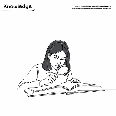 문자 캐릭터 여자 교육 일러스트 실험 책 학습 독서 교양 정보 관찰 집중 디테일 국내일러스트 AI파일 컨셉 모션 사람 파일형식 벡터