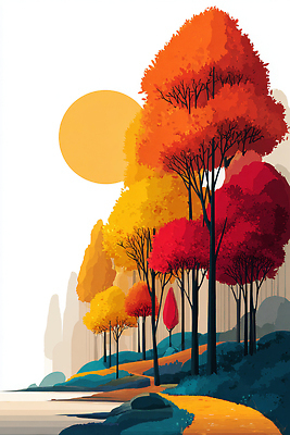 JPG 나무 호수 컬러 여행 일러스트 자연 휴식 산 풍경 운동 태양 정원 일몰 산책로 가을 지평선 조화 뷰티풀 색채 국내일러스트 AI일러스트 AI콘텐츠 자연요소 식물 계절 길 컨셉 건강 노을 생태계 파일형식