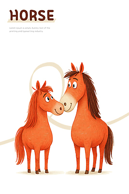 PSD 동물 응시 감정 일러스트 함께함 따뜻함 이야기 사랑 소녀 친구 귀여움 주황색 활발 표현 말_동물 그림 소통 국내일러스트 시선 여자 어린이 컬러 컨셉 포유류 관계 파일형식