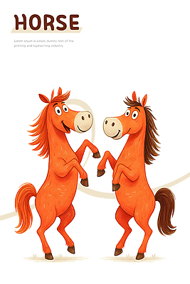 PSD 동물 캐릭터 디자인 행복 백그라운드 일러스트 놀이 웃음 귀여움 주황색 기쁨 만남 말_동물 원형 즐거움 그림 소통 일어나기 국내일러스트 도형 감정 컬러 컨셉 포유류 모션 표정 파일형식