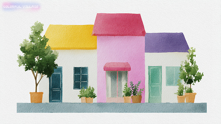 PSD 식물 디자인 건축 화분 문화 예술 컬러 백그라운드 일러스트 창문 자연 지붕 거리 주택 따뜻함 풍경 평화 마을 도시 조화 국내일러스트 컨셉 건물 생태계 파일형식
