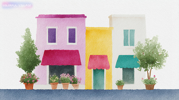 PSD 디자인 꽃 화분 예술 컬러 일러스트 자연 수채화 거리 풍경 건물 장식 마을 상점 정원 작음 커뮤니티 뷰티풀 색감 아기자기 국내일러스트 식물 건축물 컨셉 크기 생태계 파일형식