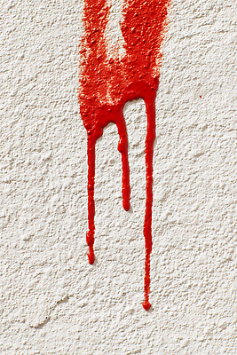 JPG 편집이미지 디자인 예술 벽 컬러 표면 빨간색 페인트 흐름 흰색 표현 감성 드립 창의성 편집실사 AI포토 AI콘텐츠 컨셉 CG 파일형식