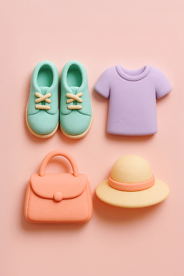 JPG 편집이미지 모자 디자인 패션 컬러 운동화 티셔츠 가방 놀이 장난감 모형 귀여움 오브젝트 아이템 편집3D AI컴퓨터그래픽 AI콘텐츠 잡화 신발 컨셉 셔츠 3D 파일형식