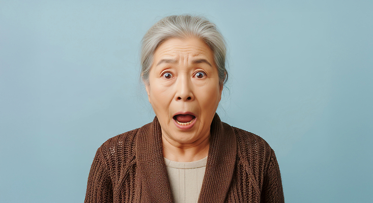 JPG 편집이미지 노년 감정 얼굴 백그라운드 한국 실내 표정 사람 파란색 놀람 충격 순간 의료성형뷰티 편집실사 AI포토 AI인물포토 AI콘텐츠 아시아 컬러 성인 내부 신체부위 CG 파일형식