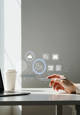 JPG 편집이미지 손 기술 노트북 사무실 햇빛 환경 디지털 정보 작업 커피잔 모던 소통 혁명 터치아이콘 의료성형뷰티 이미지편집 AI컴퓨터그래픽 AI콘텐츠 아이콘 커피 컨셉 비즈니스 잔 신체부위 전자제품 태양 파일형식