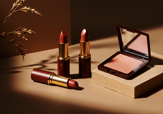 JPG 편집이미지 컬러 포장 조명 화장 뷰티 화장품 전시 립스틱 편안함 볼터치 준비 성격 스타일 편집실사 AI포토 AI콘텐츠 감각 CG 파일형식