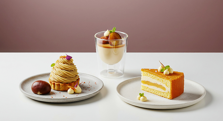 JPG 편집이미지 탁자 디저트 케이크 식사 고급 달콤 맛 프레젠테이션 몽블랑 무스 오후 맛있는 편집실사 AI포토 AI콘텐츠 음식 가구 컨셉 CG 파일형식