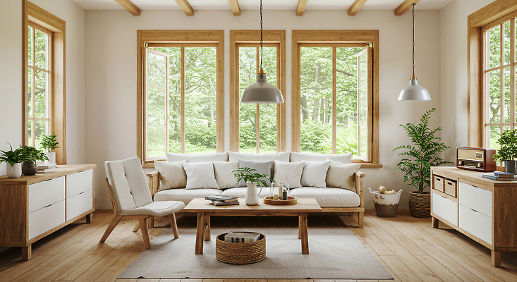 JPG 식물 편집이미지 거실 창문 탁자 휴식 조명 바닥 인테리어 소파 편안함 모던 거주 편집실사 AI포토 AI콘텐츠 디자인 가구 컨셉 의자 감각 CG 파일형식