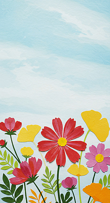 JPG 식물 편집이미지 꽃 컬러 자연 하늘 풍경 잔디 여름 평화 정원 튤립 코스모스 데이지 조화 생동감 편집실사 AI포토 AI콘텐츠 계절 컨셉 CG 생태계 파일형식