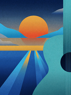 JPG 구름 실루엣 여유 예술 음악 바다 컬러 일러스트 자연 하늘 바람 풍경 평화 노을 일몰 기타 감성 조화 뷰티풀 국내일러스트 AI일러스트 AI콘텐츠 자연요소 감정 컨셉 현악기 날씨 문화예술 촬영기법 생태계 파일형식