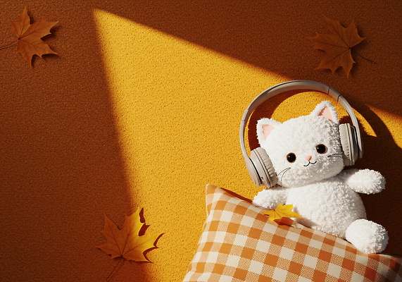 JPG 편집이미지 인형 쿠션 잎 장신구 따뜻함 장식 귀여움 주황색 헤드폰 고양이 방 가을 편안함 오브젝트 부드러움 편집실사 AI포토 AI콘텐츠 식물 계절 컬러 음향기기 컨셉 포유류 반려동물 감각 CG 파일형식