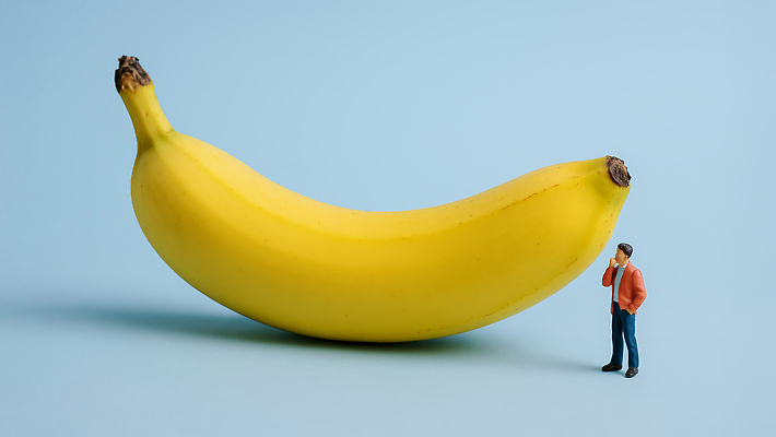 JPG 편집이미지 디자인 인형 백그라운드 과일 바나나 일상 파란색 촬영 비교 작음 크기 그림 상상력 창의성 편집실사 AI포토 AI콘텐츠 컬러 컨셉 라이프 CG 파일형식