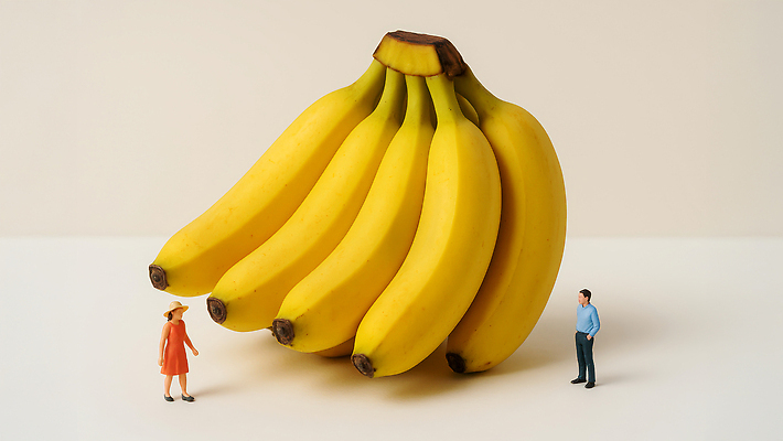 JPG 편집이미지 컬러 백그라운드 과일 바나나 사람 풍경 일상 모형 크기 즐거움 비율 상상력 창의성 편집실사 AI포토 AI콘텐츠 감정 라이프 CG 파일형식