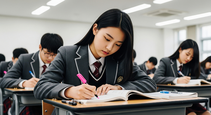 JPG 편집이미지 학생 교육 교실 학교 수업 고등학교 학습 필기구 자료 기록 집중 성실 의료성형뷰티 편집실사 AI포토 AI인물포토 AI콘텐츠 컨셉 문구용품 CG 파일형식