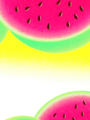 JPG 디자인 감정 예술 컬러 패턴 과일 일러스트 자연 수박 밝음 여름 축제 표현 신선 맛 상쾌 화사함 감성 색감 창의성 국내일러스트 AI일러스트 AI콘텐츠 계절 컨셉 무늬 생태계 파일형식