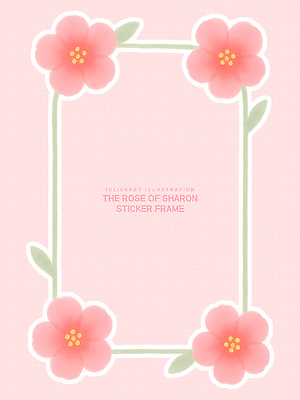 PSD 디자인 분홍색 컬러 백그라운드 스티커 꽃무늬 일러스트 프레임 그래픽 장식 장미 디지털 그림 화사함 소프트웨어 아티스트 창의성 벡터 국내일러스트 직업 꽃 컨셉 무늬 파일형식