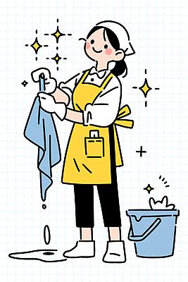 직업 여자 가사 일러스트 모션 일상 생활 주방 앞치마 청결 시간 작업 빨래 수분 청소 세제 오브젝트 정리 효율 국내일러스트 AI파일 컨셉 사람 라이프 위생 파일형식 벡터