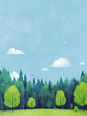 JPG 나무 구름 일러스트 자연 조류 하늘 생명 풍경 잔디 초록색 여름 파란색 햇빛 평화 자유 신선 숲 편안함 장면 울창 풍요 국내일러스트 AI일러스트 AI콘텐츠 자연요소 식물 동물 계절 컬러 컨셉 태양 감각 생태계 파일형식