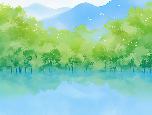 JPG 식물 호수 일러스트 자연 조류 하늘 생명 산 풍경 여름 파란색 반사 평화 환경 고요 숲 시원함 생태계 청록색 조용 국내일러스트 AI일러스트 AI콘텐츠 동물 계절 컬러 컨셉 파일형식