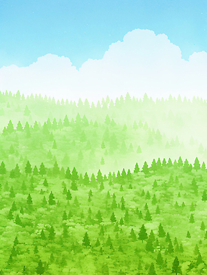 JPG 나무 지구 일러스트 자연 하늘 생명 아침 날씨 풍경 초원 초록색 파란색 햇빛 평화 환경 숲속 숲 생태계 국내일러스트 AI일러스트 AI콘텐츠 주간 식물 컬러 컨셉 태양 파일형식