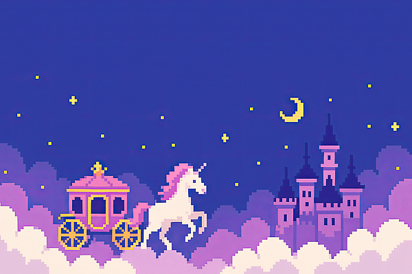 JPG 구름 예술 컬러 여행 백그라운드 일러스트 하늘 동화 풍경 판타지 귀여움 성 신비 만화 이미지 마차 별빛 유니콘 픽셀 환상 국내일러스트 AI일러스트 AI콘텐츠 자연요소 건축물 별 교통수단 컨셉 상상 빛 파일형식