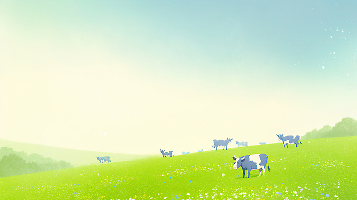 JPG 식물 동물 꽃 농업 일러스트 자연 하늘 풍경 초원 농장 환경 목초지 목장 소 방목 생태계 기온 접착풀 국내일러스트 AI일러스트 AI콘텐츠 산업 포유류 날씨 문구용품 풀_접착제 축산업 파일형식 초원_자연