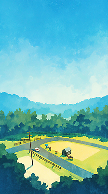 JPG 길 여유 교통수단 일러스트 모션 자연 하늘 산 주택 풍경 초원 여러명 일상 평화 시골 말_동물 숲 전원생활 드넓은 평야 풍경화 국내일러스트 AI일러스트 AI콘텐츠 감정 다수 교통 컨셉 포유류 사람 건물 라이프 생활 그림 생태계 파일형식