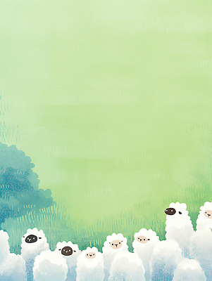 JPG 동물 여유 백그라운드 일러스트 자연 휴식 풍경 초원 일상 초록색 평화 귀여움 양 양떼 파스텔 밝은색 오후 목가 국내일러스트 AI일러스트 AI콘텐츠 감정 컬러 컨셉 포유류 학용품 라이프 생태계 파일형식