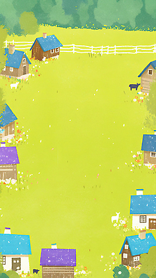 JPG 나무 동물 꽃 일러스트 자연 주택 풍경 초원 건물 일상 생활 마을 고요 산책 시골 편안함 조화 텃밭 국내일러스트 AI일러스트 AI콘텐츠 식물 건축물 밭 휴식 라이프 감각 생태계 파일형식