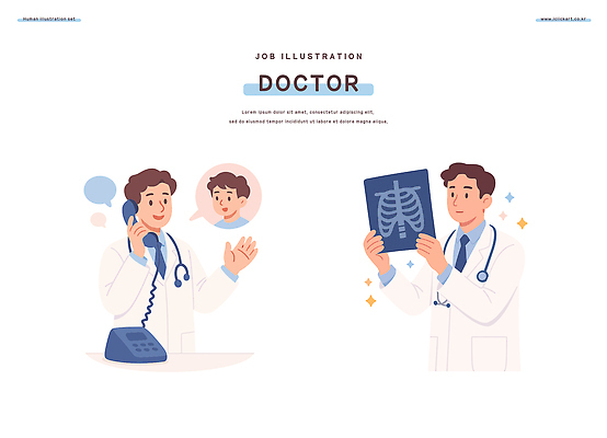 일러스트 의학 청진기 건강 병원 치료 진료 환자 의사 전문직 서비스 상담 텔레마케팅 클리닉 보건 국내일러스트 AI파일 직업 의료기기 의료진 서비스업 파일형식 벡터