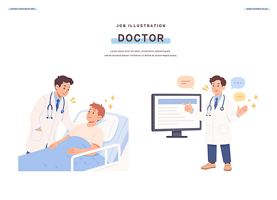 일러스트 의학 건강 병원 설명 치료 진료 환자 의사 간호 상담 전문 회복 사용자 국내일러스트 AI파일 컨셉 모션 의료진 파일형식 벡터