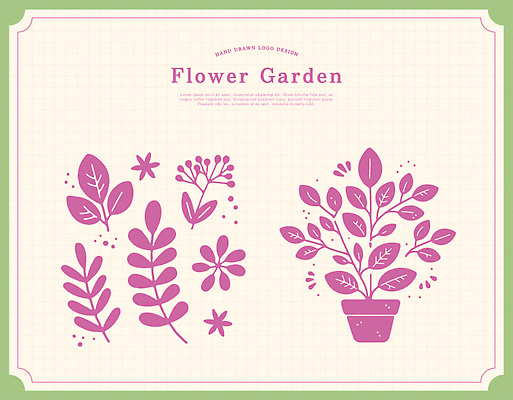 식물 디자인 꽃 여유 예술 분홍색 일러스트 장신구 자연 생명 형상 장식 환경 정원 농사 표현 식물원 뷰티풀 자연친화적 국내일러스트 AI파일 감정 컬러 농업 생태계 파일형식 벡터