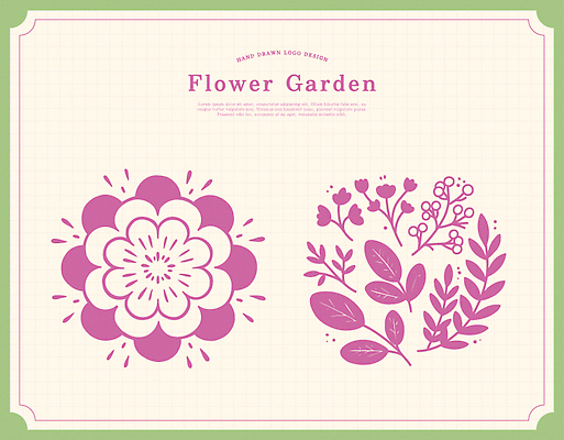 식물 디자인 꽃 예술 분홍색 패턴 일러스트 자연 그래픽 장식 초록색 여름 정원 심볼 뷰티풀 스타일 국내일러스트 AI파일 계절 컬러 무늬 생태계 파일형식 벡터