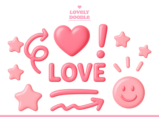 PSD 아이콘 디자인 감정 별 분홍색 도안 사랑 웃음 그래픽 3D아이콘 하트 표현 심볼 그림 자연요소 모양 컬러 표정 파일형식