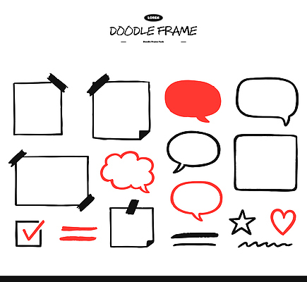 디자인 컬러 말풍선 스티커 일러스트 문구용품 프레임 설명 그래픽 장식 도구 하트 메모지 작업 체크표시 스타 Doodle 국내일러스트 AI파일 모양 모션 사무용품 오브젝트 확인 파일형식 벡터