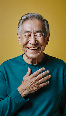 JPG 편집이미지 손 노년 행복 감정 얼굴 백그라운드 따뜻함 표정 웃음 노란색 기쁨 에너지 가슴 긍정 의료성형뷰티 편집실사 AI포토 AI인물포토 AI콘텐츠 컬러 컨셉 성인 신체부위 CG 파일형식