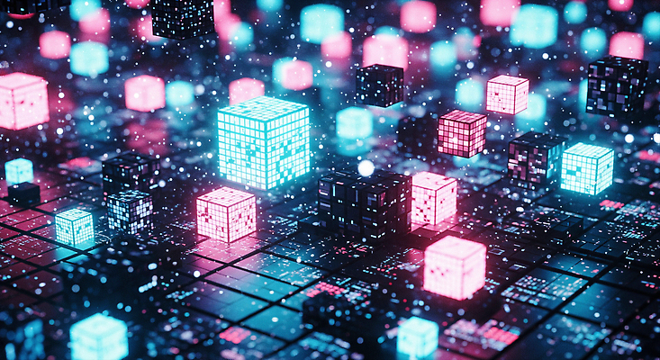 JPG 편집이미지 컬러 패턴 상상 기술 빛 세계 우주 디지털 공간 큐브 확인 전자 장면 환상 편집3D AI컴퓨터그래픽 AI콘텐츠 컨셉 무늬 3D 파일형식