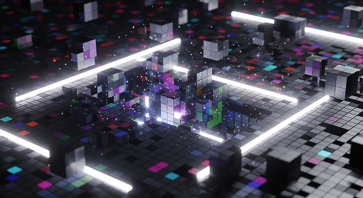 JPG 모양 편집이미지 디자인 예술 컬러 패턴 추상 조명 기술 그래픽 빛 디지털 공간 큐브 창의성 편집3D AI컴퓨터그래픽 AI콘텐츠 무늬 3D 파일형식