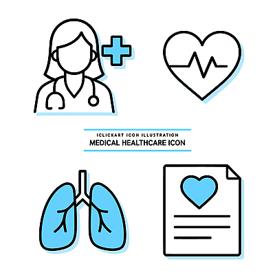 아이콘 의학 건강 건강관리 환자 의사 심장 허파 건강검진 진료기록부 보건 2D아이콘 AI파일 관리 진료 의료진 장기_의학 호흡기관 검사_조사 파일형식 벡터