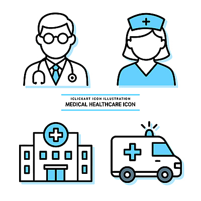 아이콘 의학 건강 병원 치료 진료 간호사 의사 응급 구급차 간호 시스템 2D아이콘 AI파일 자동차 의료진 긴급 파일형식 벡터